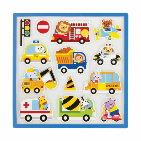 Наклейки обучающие тематические из EVA "Транспорт", 20х40 см, многоразовые, ЮНЛАНДИЯ, 663773 - Наклейки