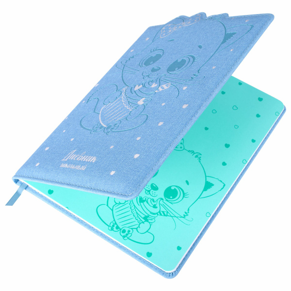 Дневник 1-4 класс 48 л., кожзам (твердая с поролоном), фигурный край, ЮНЛАНДИЯ, "КОТЕНОК", 105949 - Дневники для младших классов