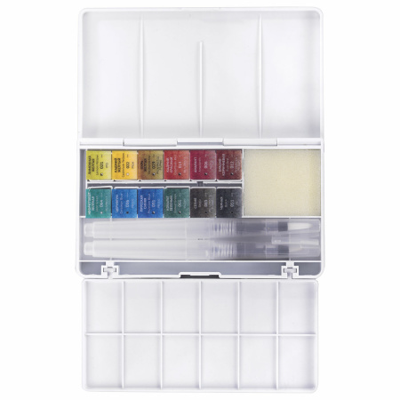 Акварель художественная кюветы НАБОР 12 цветов по 3,5 г, пластиковый кейс, BRAUBERG ART CLASSIC, 191768 - Акварель художественная в наборах