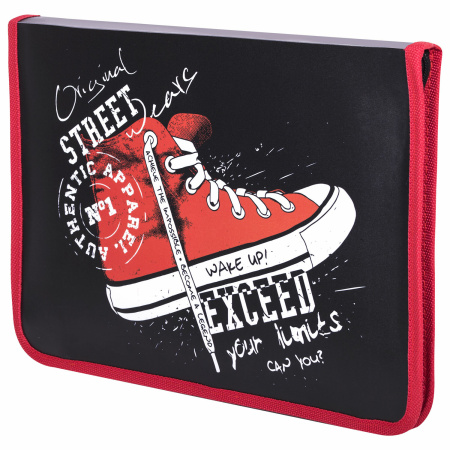 Папка для труда на молнии ЮНЛАНДИЯ А4, 1 отделение, откидная планка, органайзер, "Original", 270985 - Папки для тетрадей и уроков труда