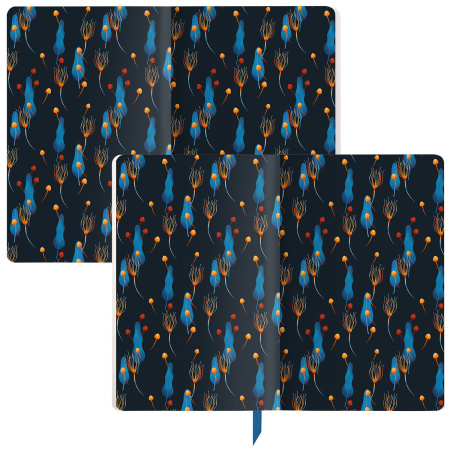 Ежедневник недатированный А5 (138х213 мм), BRAUBERG VISTA, под кожу, гибкий, 136 л., "Foliage", 112020 - Ежедневники с покрытием "под кожу и ткань"