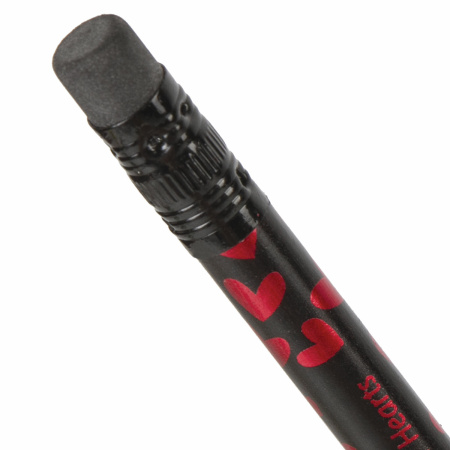 Карандаш чернографитный BRAUBERG "PREMIUM TURKEY", 1 шт., "Hearts", НВ, ассорти, дисплей, 181560 - Карандаши чернографитные