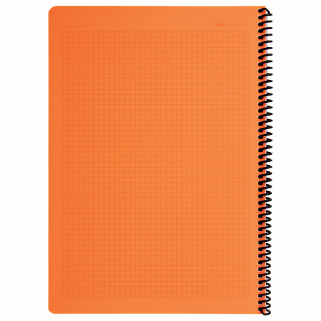 Тетрадь А4, 80 листов, BRAUBERG "Metropolis", спираль пластиковая, клетка, обложка пластик, ОРАНЖЕВЫЙ, 403395 - Тетради формата А4