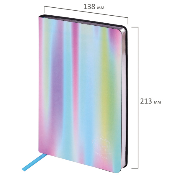 Ежедневник недатированный А5 (138х213 мм), BRAUBERG VISTA, под кожу, гибкий, 136 л., "Gradient", 112033 - Ежедневники с покрытием "под кожу и ткань"