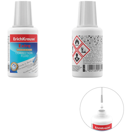 Корректирующая жидкость ERICH KRAUSE, 20 мл, флакон с кисточкой, 5 - Корректирующие жидкости