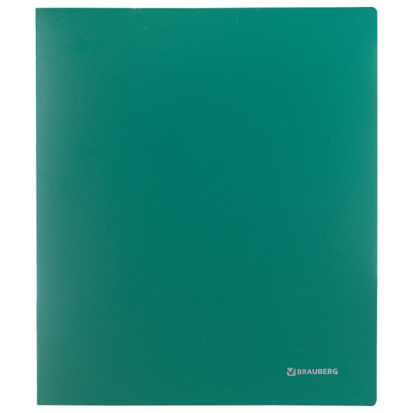 Папка на 2 кольцах BRAUBERG "Стандарт", 40 мм, зеленая, до 300 листов, 0,9 мм, 270481 - Папки на кольцах