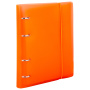 Тетрадь на кольцах А5 175х220 мм, 120 л., пластик, клетка, с резинкой, BRAUBERG, оранжевая, 403571 - Тетради на кольцах и сменные блоки к ним