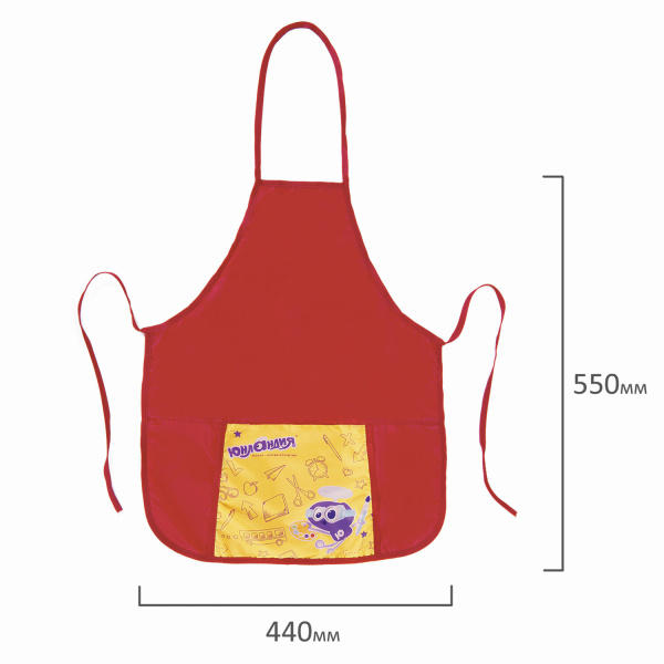 Фартук для труда и занятий творчеством ЮНЛАНДИЯ с нарукавниками, 44х55 см, красный, 228347 - Аксессуары для рисования