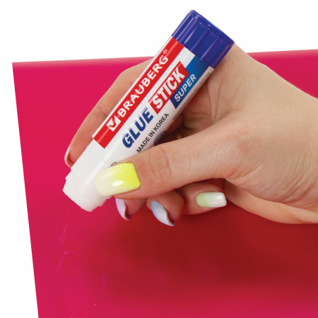 Клей-карандаш BRAUBERG SUPER, 21 г, ЮЖНАЯ КОРЕЯ, 1 шт, 229542 - Клей-карандаш