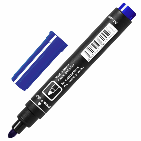 Маркер перманентный CENTROPEN 8566, СИНИЙ, круглый наконечник, 2,5 мм, 5 8566 0106 - Маркеры перманентные