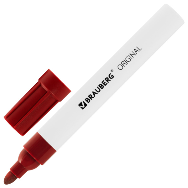 Маркеры стираемые для белой доски НАБОР 4 ЦВЕТА, BRAUBERG "ORIGINAL", 3 мм, 152120 - Маркеры для досок