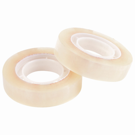 Клейкие ленты 12 мм х 33 м канцелярские ОФИСМАГ, комплект 4 шт., прозрачные, гарантированная длина, 223126 - Клейкие ленты канцелярские