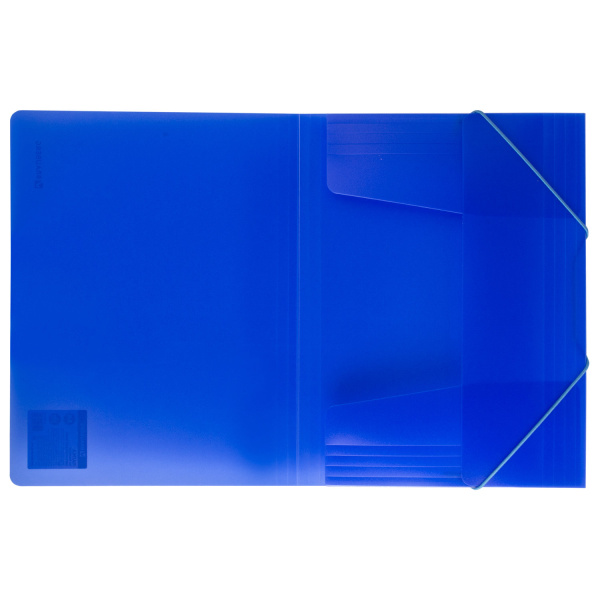Папка на резинках BRAUBERG "Neon", неоновая, синяя, до 300 листов, 0,5 мм, 227463 - Папки на резинках пластиковые