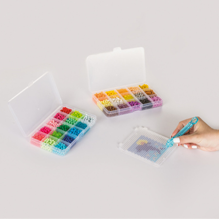 Аквамозаика, 30 цветов, 3000 бусин, в колорбоксе, ЮНЛАНДИЯ, 663780 - Аквамозайка