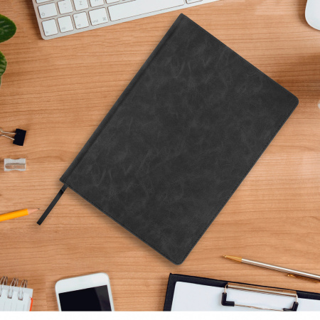 Ежедневник недатированный БОЛЬШОЙ ФОРМАТ 210х297 мм А4, BRAUBERG "Status", 160л, черный, 113360 - Ежедневники с покрытием "под кожу и ткань"