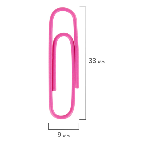 Скрепки BRAUBERG, 33 мм, цветные, 100 шт., в картонной коробке, 270444 - Скрепки канцелярские