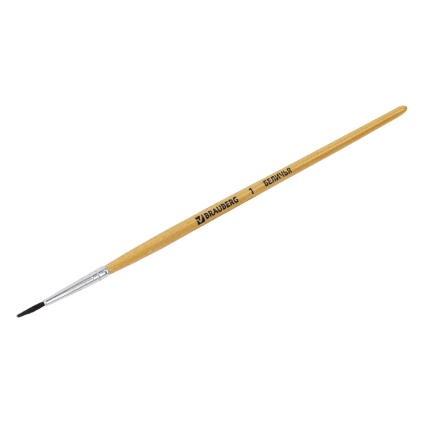 Кисть BRAUBERG, белка, круглая, № 1, 200178 - Кисти для рисования