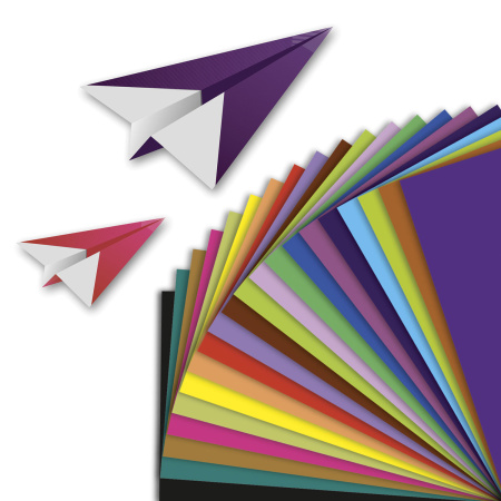 Цветная бумага А4 ДВУХЦВЕТНАЯ МЕЛОВАННАЯ, 10 листов, 20 цветов, в папке, BRAUBERG, 200х280 мм, "Дельфин", 129923 - Цветная бумага