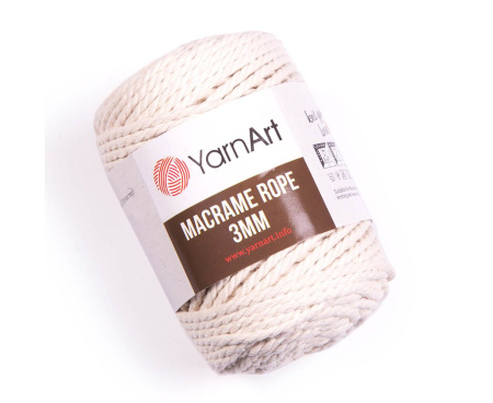 YarnArt Макраме Rope 3mm №752 (молочный)