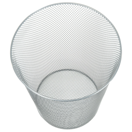 Корзина для бумаг, 9 л, металлическая, серебристая, BRAUBERG "Germanium", 231959 - Корзины для бумаг