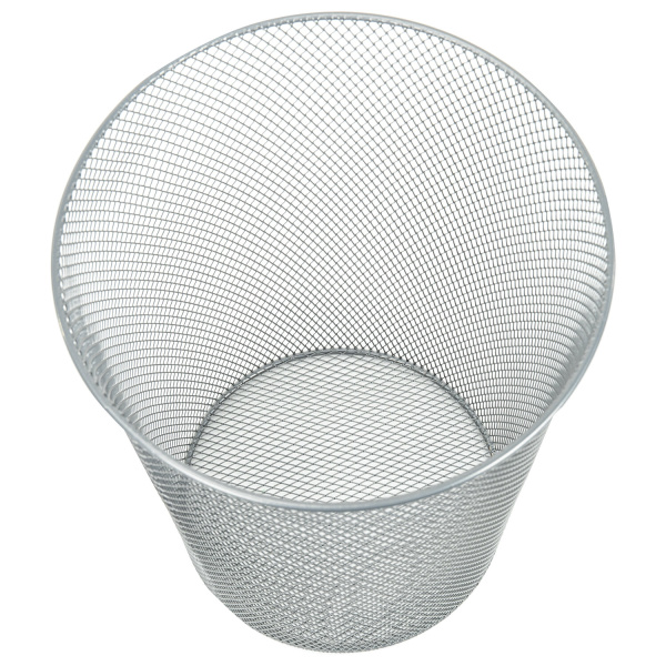 Корзина для бумаг, 9 л, металлическая, серебристая, BRAUBERG "Germanium", 231959 - Корзины для бумаг