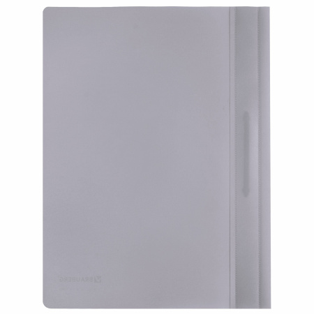 Скоросшиватель пластиковый BRAUBERG, А4, 130/180 мкм, серый, 220387 - Папки-скоросшиватели мягкие