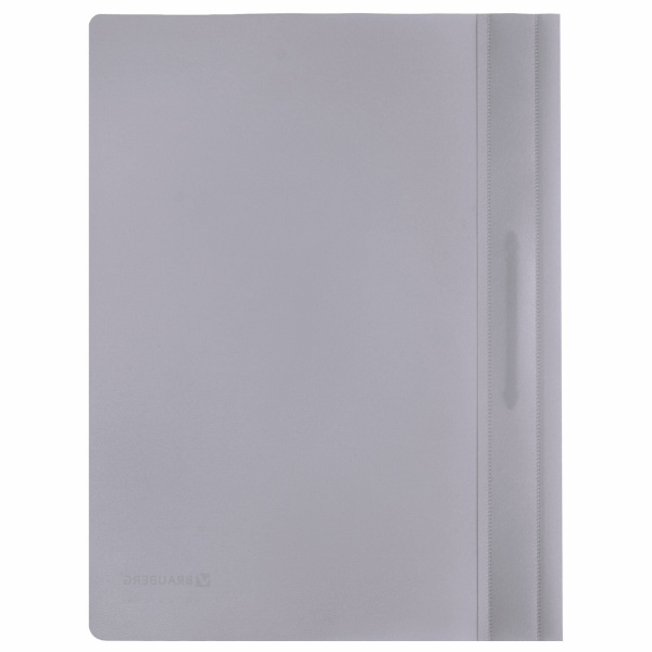 Скоросшиватель пластиковый BRAUBERG, А4, 130/180 мкм, серый, 220387 - Папки-скоросшиватели мягкие