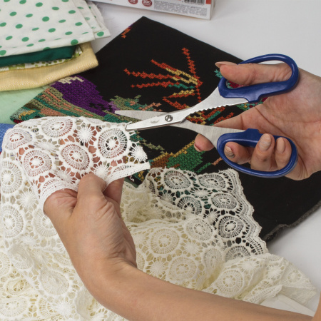 Ножницы для хобби и рукоделия ОСТРОВ СОКРОВИЩ 165 мм, 3-х сторонняя заточка, синие, 237106 - Ножницы для хобби и рукоделия