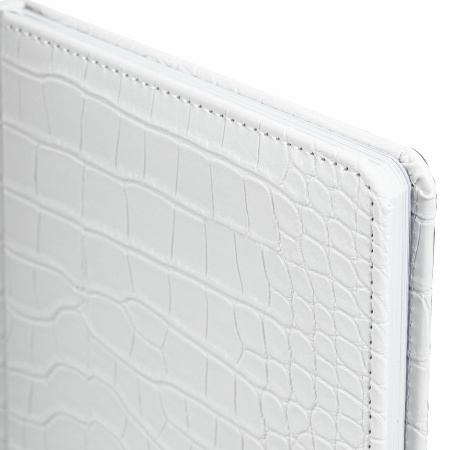 Еженедельник недатированный А5 145х215 мм, BRAUBERG "Party", под кожу, 64 л., белый, 114473 - Еженедельники