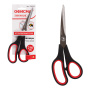 Ножницы ОФИСМАГ "Soft Grip", 216 мм, резиновые вставки, черно-красные, 3-х сторонняя заточка, в картонная упаковка с европодвесом, 231523 - Ножницы универсальные
