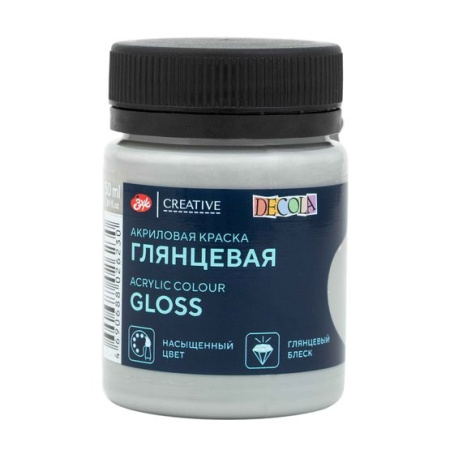 Акриловая краска глянцевая цвет №825 Нейтрально-серая 50мл Decola
