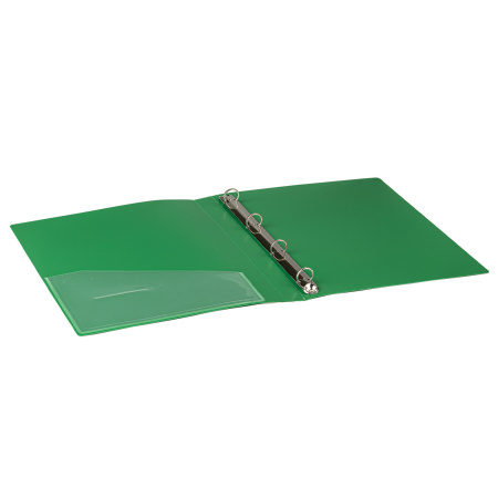 Папка на 4 кольцах, ширина 25 мм, BRAUBERG EXTRA, до 170 листов, ЗЕЛЕНАЯ, 0,7 мм, 270546 - Папки на кольцах