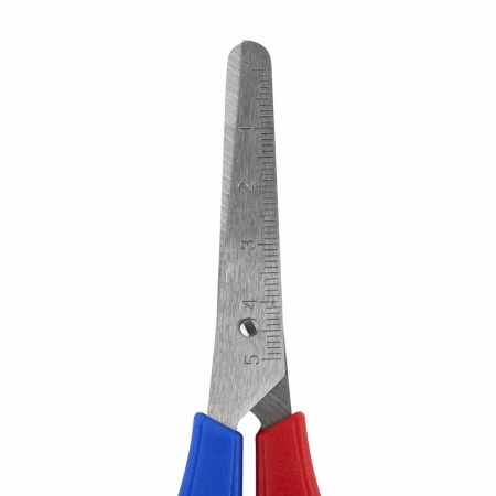 Ножницы ПИФАГОР, 130 мм, для левши, с линейкой, в картонной упаковке с европодвесом, 236784 - Ножницы детские