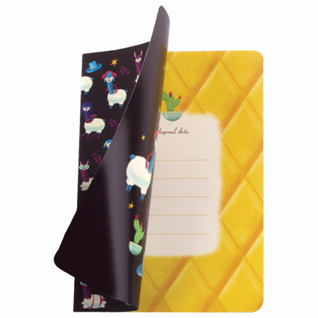 Тетрадь 40 л. в клетку обложка SoftTouch, бежевая бумага 70 г/м2, сшивка, А5 (147х210 мм), ЗАБАВНЫЕ ЛАМЫ, BRAUBERG, 403786 - Тетради 40-48 листов