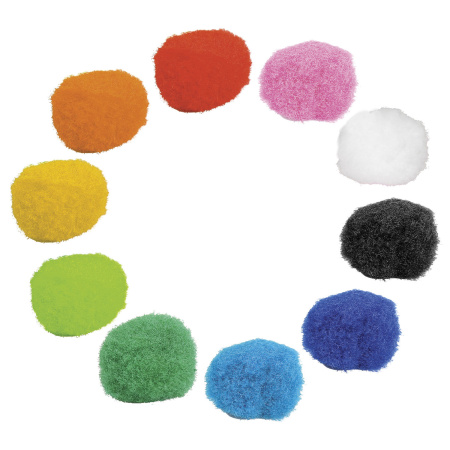 Помпоны для творчества, 10 цветов, 8 мм, 60 шт., ОСТРОВ СОКРОВИЩ, 661422 - Помпоны для творчества
