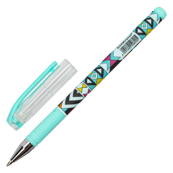 Ручка шариковая ERICH KRAUSE ColorTouch "Ornament", СИНЯЯ, узел 0,7 мм, линия письма 0,35 мм, 50820 - Ручки шариковые неавтоматические