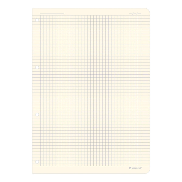 Сменный блок для тетради на кольцах БОЛЬШОЙ ФОРМАТ А4 120 л., BRAUBERG, ПОВЫШЕННОЙ ПЛОТНОСТИ, кремовый, 404517 - Тетради на кольцах и сменные блоки к ним