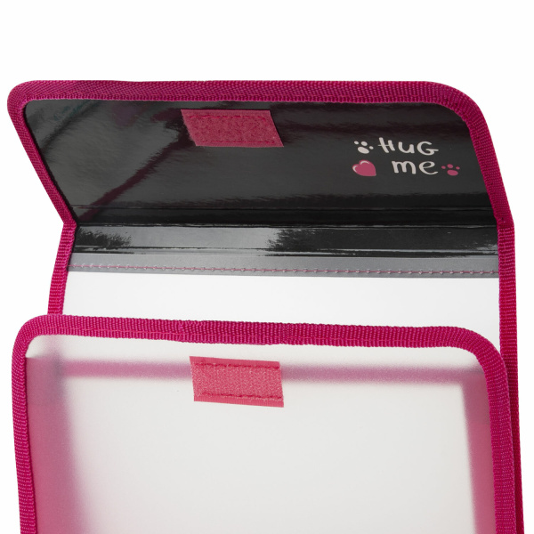 Папка для тетрадей ЮНЛАНДИЯ А5, пластик, 2 отделения, клапан на липучке, "Hug Me", 271489 - Папки для тетрадей и уроков труда