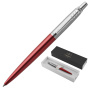 Ручка шариковая PARKER "Jotter Core Kensington Red CT", корпус красный, детали хром, синяя, 1953187 - Ручки шариковые подарочные