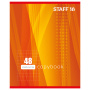 Тетрадь А5, 48 л., STAFF, скоба, клетка, офсет №2 ЭКОНОМ, обложка картон, "ОДИН ЦВЕТ" (линии), 402781 - Тетради 40-48 листов