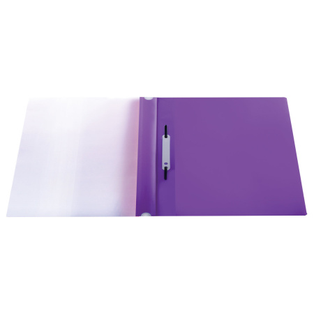 Скоросшиватель пластиковый с перфорацией BRAUBERG, А4, 140/180 мкм, фиолетовый, 226584 - Папки-скоросшиватели мягкие