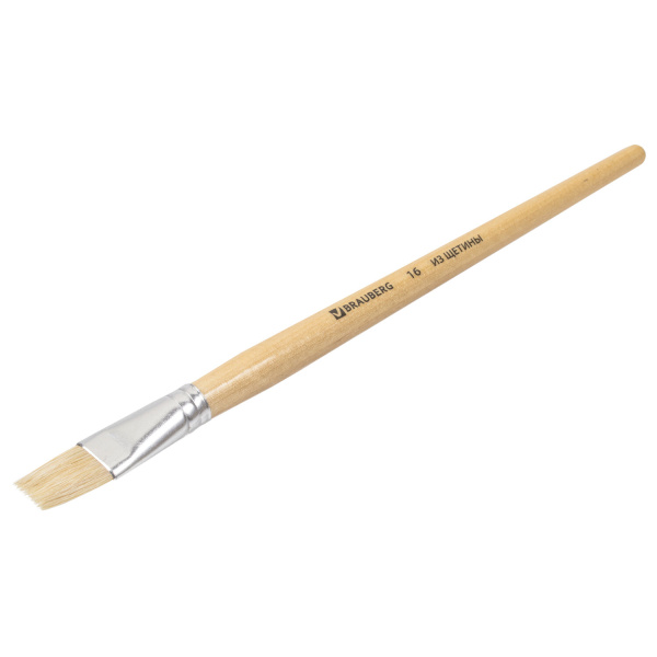 Кисть BRAUBERG, щетина, плоская, № 16, 200205 - Кисти для рисования