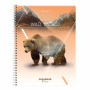 Тетрадь А4, 80 л., BRAUBERG, гребень, клетка, глянцевый лак, WILD, 404052 - Тетради формата А4