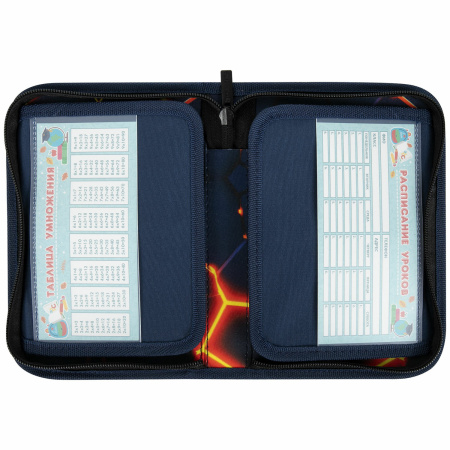 Пенал BRAUBERG, 1 отделение, 2 откидные планки, полиэстер, 21х14 см, "Keep out", 270719 - Пеналы каркасные