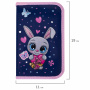 Пенал ПИФАГОР, 1 отделение, ламинированный картон, 19х11 см, "Lovely Bunny", 271501 - Пеналы каркасные