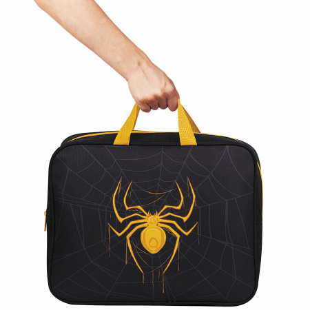 Папка на молнии с ручками BRAUBERG А4, 1 отделение, полиэстер, 80 мм, "Venomous spider", 271485 - Папки-сумки с ручками