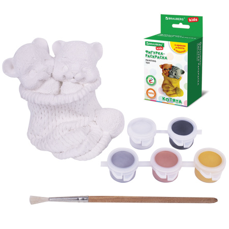 ФИГУРКА ИЗ ГИПСА с красками и кистью для росписи, ассорти, BRAUBERG KIDS, 665203, 1 шт - Наборы для рукоделия