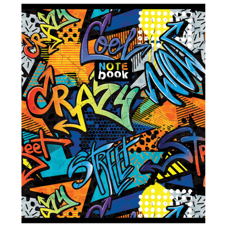 Тетрадь А5 48 л. ПЗБМ, скоба, клетка, выборочный TWIN лак, "Сити-Арт" (5 видов), 028992 - Тетради 40-48 листов