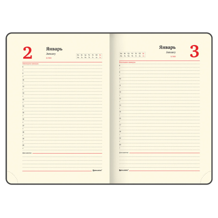 Ежедневник полудатированный А5 (138х213 мм) BRAUBERG "Alligator", под кожу, 192 л., красный, 124987 - Ежедневники с покрытием "под кожу и ткань"