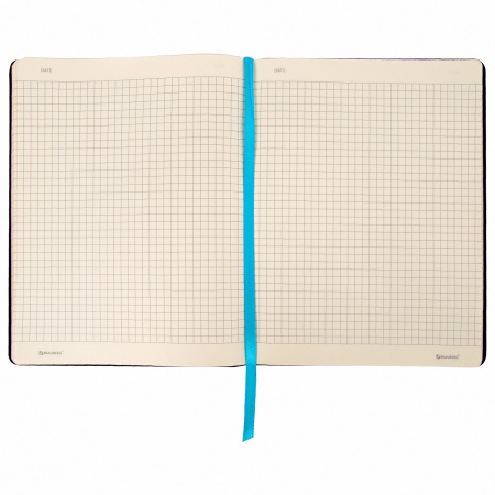 Тетрадь А5 (168х208 мм), 80 л., сшивка, клетка, под кожу, бумага 70 г/м2, фольга, BRAUBERG VISTA, "Marble", 403926 - Тетради более 60 листов